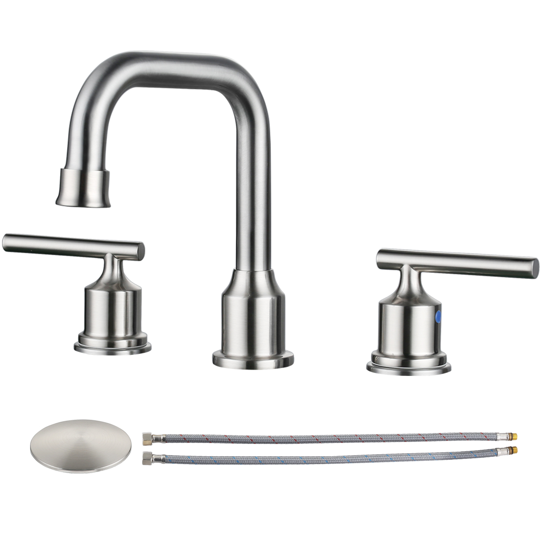 Two Handles Widespread 8 inch Bathroom Faucet Black 3 Pieces Basin Faucets
