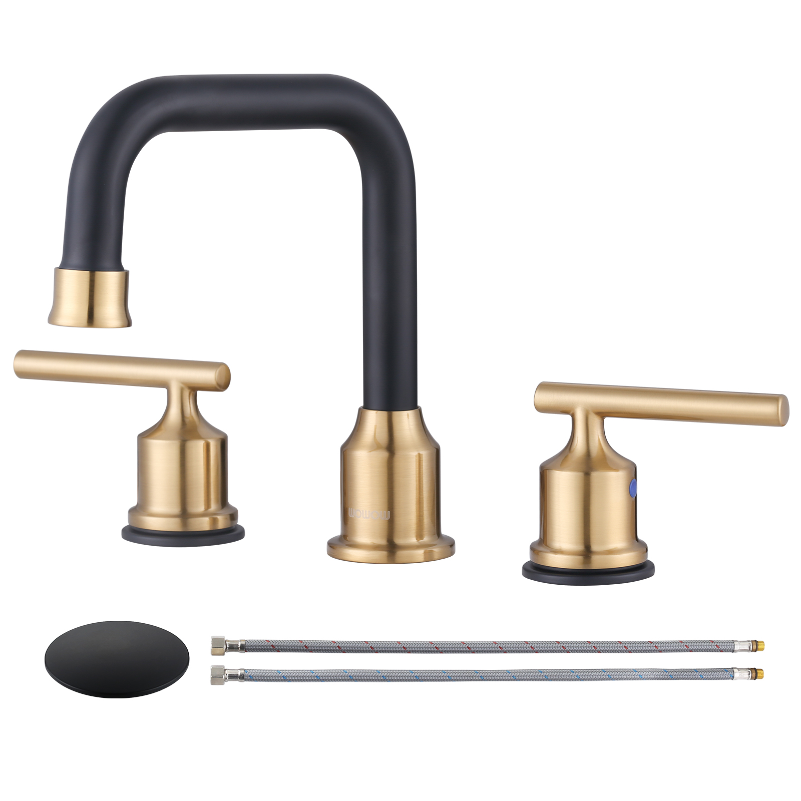 3 Hole Bathroom Sink Faucet 2 Handle Vanity Faucet with Pop Up Drain